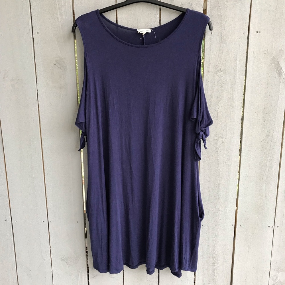 Navy Blue Boutique Dress - Picture 1 of 6